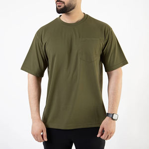 High Quality Custom <b>Men's</b> <b>T</b>-<b>Shirts</b> 100% Cotton Casual Solid Color Regular Fit with <b>Pockets</b> Breathable - Product Image 1