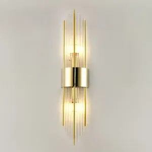 Applique murale NoctraModern Diamond LED blanc chaud avec corps en cuivre, verre et fer, styles cylindrique et conique - Product Image 5