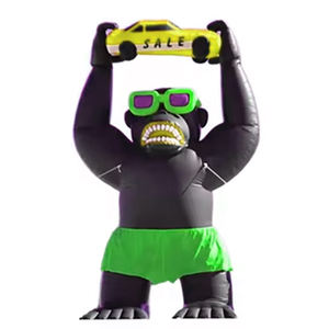 Kustom balon iklan tiup Model gorila balon UV dicetak Oxford PVC klimp dengan kipas terpasang untuk promosi luar ruangan - Product Image 3