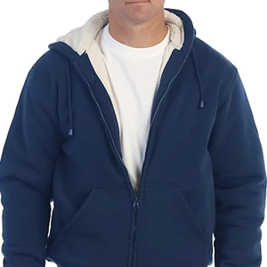 Veste à capuche en polaire doublée de sherpa pour homme, nouvelle arrivée, poids lourd, douce, fabriquée directement en usine au Bangladesh, vêtement chaud d'hiver - Product Image 1