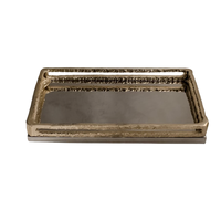 Plateau de service de Noël moderne en métal robuste de grande taille, en acier inoxydable, artisanat métallique, design unique, décoratif