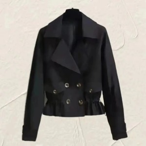 Manteaux de printemps et d'automne pour femmes polyvalent printemps et automne Style vêtements de travail amples décontracté haut de gamme femmes coupe-vent courts - Product Image 2