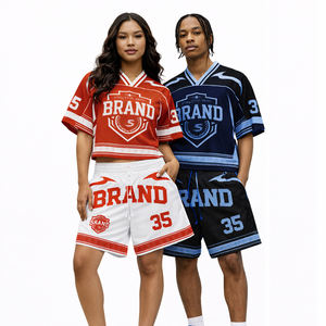 Ensemble de maillots de football en mesh unisexe en gros, ensembles de t-shirts personnalisés, vêtements de sport, tenue assortie - Product Image 1