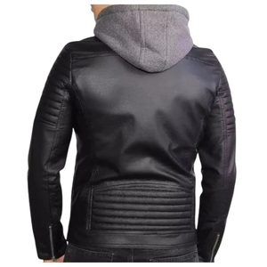 Veste d'hiver en peau de mouton véritable pour homme, OEM, haute qualité, coupe-vent élégant, col montant, logo sur le devant - Product Image 2