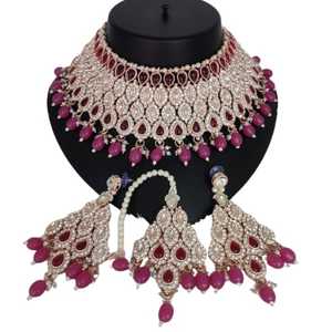 Hermoso diseño elegante desgaste del partido Kundan joyería alta chapado en oro desgaste del partido gargantilla collar conjunto - Product Image 1