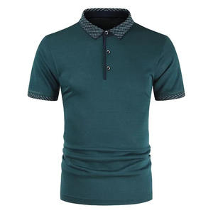 Polo imprimé en tricot de coton grande taille pour hommes à manches courtes pour femmes T-shirt polo d'affaires avec tissu en coton mélangé - Product Image 3