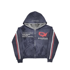 Custom Streetwear Heavyweight <b>Cotton</b> Plus Size Winter Solid Crop Boxy Fit <b>Raw</b> Sewn Zip Hoodie Set French Terry Tracksuit Unisex - Product Image 4