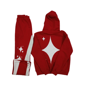 Ensemble de survêtement unisexe OEM pour homme, style streetwear hiver, en coton respirant, avec sweat à capuche imprimé et pantalon de jogging évasé, deux pièces - Product Image 4