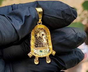 Pendentif Hip Hop en argent 925 plaqué or avec diamant Moissanite certifié GRA VVS, tendance, pour homme - Product Image 3