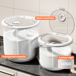 WANUO 5/10/15/25/30kg Capacity <strong>Flour</strong> Storage <strong>Container</strong> Food-Grade Plastic <strong>Flour</strong> <strong>Container</strong> Kitchen Insect-proof <strong>Flour</strong> <strong>Container</strong> - Product Image 2