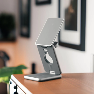 Cargador inalámbrico magnético de aluminio de 15W con soporte de cargador inalámbrico magnético para iPhone ,Airpod, iWatch y Samsung <span class=keywords><strong>Galaxy</strong></span> <span class=keywords><strong>Watch</strong></span> - Product Image 5