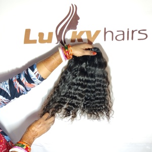 วิกผมชาวเรมี่แท้ผมหยิกสีดำเป็นมัดผมธรรมชาติสองชั้น - Product Image 5