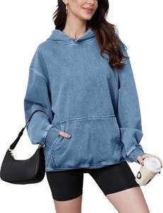 OEM personnalisé hommes décontracté à capuche Jersey côtelé cordon de serrage goutte épaule surdimensionné Boxy à capuche en détresse délavé brodé - Product Image 4