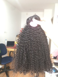 Fourniture d'usine en gros Double Drawn 100% cheveux vierges bruts Kinky Curly Natural Wave paquet de cheveux raides Extensions de cheveux humains - Product Image 6