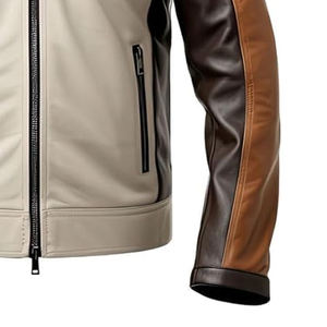 Chaqueta de cuero vintage con cuello levantado y múltiples cremalleras con logotipo personalizado para hombre Chaqueta de invierno de alta calidad con nuevo diseño elegante - Product Image 5