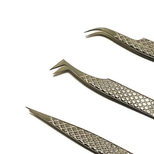 Herramienta de belleza de la mejor calidad al por mayor, pinzas de extensión de pestañas con logotipo personalizado, pinzas de extensión de pestañas con implantes déntricos - Product Image 6