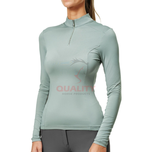 เสื้อขี่ม้าผู้หญิงผ้ายืดระบายอากาศได้ดีเสื้อนักขี่ม้าน้ำหนักเบาเข้ารูปเสื้อซับเหงื่อสวมใส่สบายมีสไตล์ - Product Image 1
