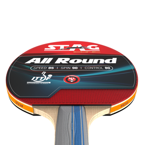 Raquette de tennis de table STAG Iconic Professional All Round, en bois et caoutchouc, avec picots longs, fond en fibre de carbone - Product Image 3