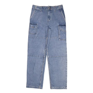 Pantalones de chándal de mezclilla de cintura alta para mujer de alta calidad, Pantalón recto con cremallera y bolsillos casuales para exteriores para invierno - Product Image 3