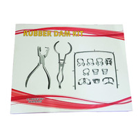 Disesuaikan Premium 15 buah karet gigi Dam Kit Punch Plier penjepit baja restoratif set gigi instrumen bedah