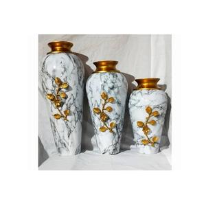 Golden Leaf Metal <b>Flower</b> Pots with Enamel Coating for Hotel and Livingroom Decorate Best Quality Metal <b>Flower</b> <b>Vase</b> at Low Cost - Product Image 1