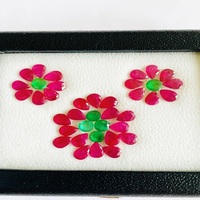 Ensemble de bijoux de luxe en rubis et émeraudes naturels, 3 pièces, qualité AAA, certifié IGI, 27,90 carats, origine Mozambique Zambie, prix raisonnable