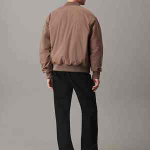 2025 chaqueta acolchada de bombardero de lujo con cremallera para hombre, chaqueta de invierno de tela alta de Color sólido, ropa de invierno para exteriores, chaqueta con cuello levantado para hombre - Product Image 4