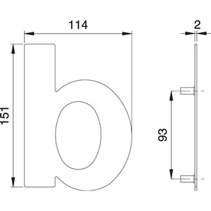 Stainless Steel Matt <b>House</b> <b>Number</b> Letter B 150 mm Wide 114 mm Wide EDI Letter Boards - Product Image 1