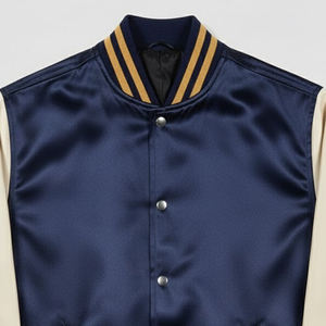 Dernier style, vestes universitaires en satin pour hommes sur mesure, MOQ faible, veste en satin de baseball brodée sur mesure pour hommes - Product Image 4