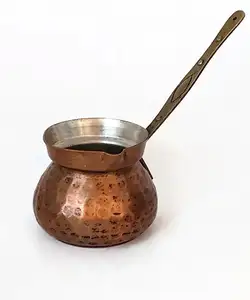 Copper Turkish coffee pot brass handle classy tableware coffee cup home kitchen restaurant hotel party table decor made in India