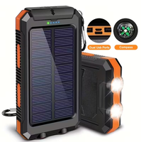 Cargador Solar portátil impermeable actualizado, Banco de energía Solar de 20000 Mah, Cargador de teléfono Solar al aire libre, Usb Dual, Banco de energía Solar