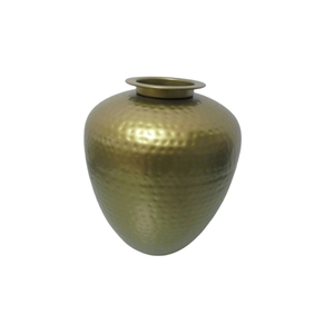 Florero de hierro martillado para decoración del hogar, maceta de metal chapado antiguo de latón para decoración de boda - Product Image 2