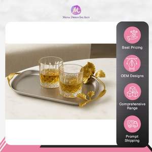 Luxury <b>Silver</b> Color Rectangular Metal Serving <b>Tray</b> with Elegant Floral Handles Premium Quality <b>Decorative</b> Tabletop <b>Tray</b> for Home - Product Image 4