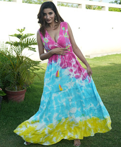 Vestido maxi de Espagueti de diseñador indio para cubrir el cuerpo completo - Product Image 4