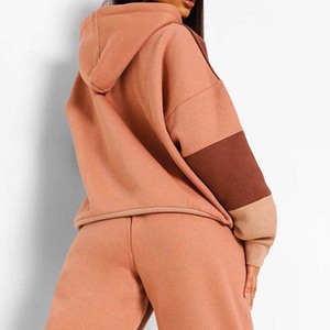 100% coton hommes lourds (340g) ensemble de survêtement d'hiver respirant col rond taille élastique 2 en 1 sportif - Product Image 6