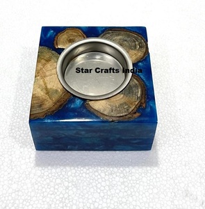 Brûleur à Bakhoor en résine époxy, spécial Ramadan, fait à la main, incrustation de bois, Mubkhara Madkhan, brûleur à encens en bois parfumé, support à charbon de bois Oud - Product Image 4
