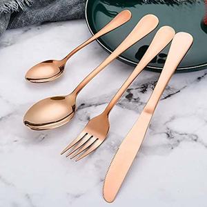 Copper Round Handle With Silver Mirror Polished New Designer <b>Cutlery</b> Flatware <b>Set</b> New Design Portable Personalized <b>Travel</b> - Product Image 4