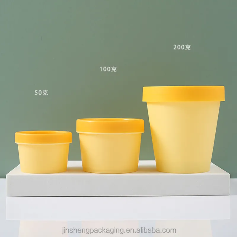 Miễn phí mẫu nhỏ moq Cá nhân hoá nhựa PP Ice Cream Jar với bìa lót