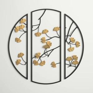 Juego de 3 Piezas de Decoración de Pared Moderna de Hierro con Hojas de Ginkgo Doradas - Arte para Ramadán, Cumpleaños, Bodas y Diwali - Product Image 2