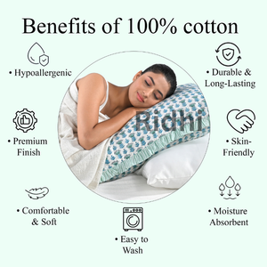 Ensemble de housses de coussin lombaire à volants bleu aquamarine 20x26, imprimé à la main, motif floral, coton, pour canapé, lit, cadeau de mariage, décoration occidentale - Product Image 3