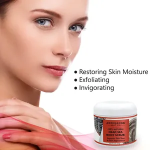 Label pribadi krim Scrub lumpur wajah tubuh Formula kulit kaya Mineral Laut Mati buatan AS krim peremajaan Eksfoliasi hitam - Product Image 5