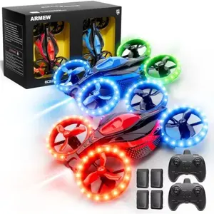 Drone de combat 3in1 pour enfants Lumières LED 3D Flip Circle Fly Altitude Control avec caméra incluse pour l'extérieur - Product Image 1