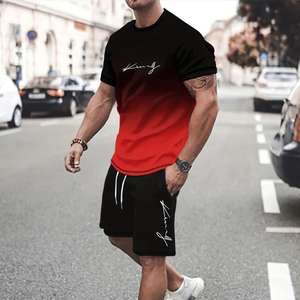 100% coton été hommes costume décontracté mode de rue T-Shirt ample et confortable Sports de plein air Shorts de course roman - Product Image 5