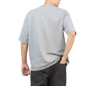 Camiseta de gran tamaño con hombros caídos para hombre, 100% algodón, cuello acanalado, ropa de calle lisa de peso pesado, camiseta en blanco para hombre - Product Image 4