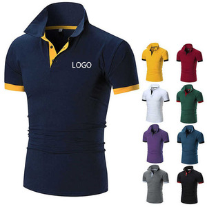 Vêtements de sport de golf imprimés avec logo personnalisé unisexe Vente en gros Tissu uni vierge pour polos pour hommes tricoté - Product Image 1