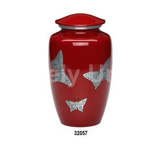 Hot Sale Engraved Silver Butterfly Classic Large Cremation Adult Urn For Human Ashes With Free <b>Velvet</b> <b>Bag</b> - Product Image 3