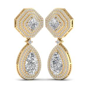 REYES prix d'usine en gros 14K 18K 22K or blanc Moissanite goutte boucle d'oreille fête de mariage porter des bijoux fins pour les femmes - Product Image 6