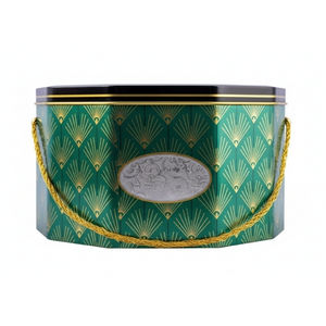 Customizable Recyclable Matte Finish Cylinder <b>Metal</b> Tin Box with Handle for Cookies Food Storage and Gift <b>Packaging</b> - Product Image 1