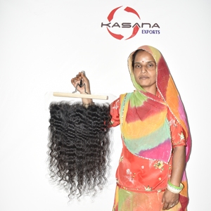 Vietnamita 13*6 HD cutícula Frontal alineada 100% Raw Natural fabrica máquina doble trama extensión de cabello humano de onda profunda - Product Image 1