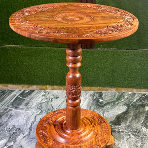 Table basse artisanale d'art de laque royale avec la conception florale unique et la structure en bois solide pour le salon - Product Image 5